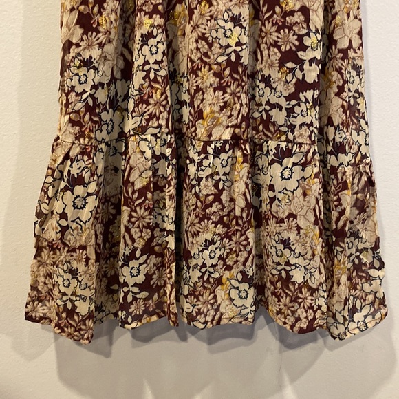 MONTEAU Women’s Pretty Sheer Belted Short Sleeve with Full Slip Dress Sz Small - Picture 11 of 14